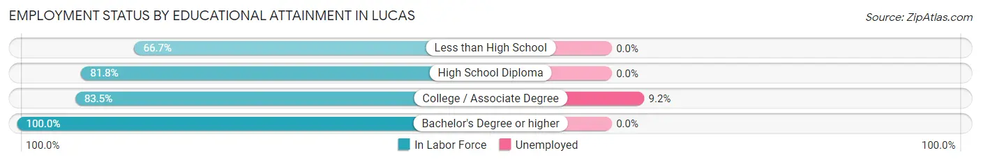 Employment Status by Educational Attainment in Lucas
