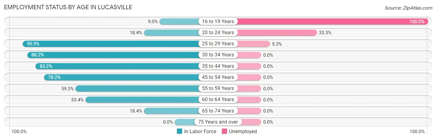 Employment Status by Age in Lucasville