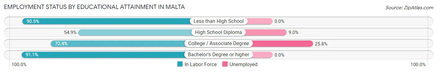 Employment Status by Educational Attainment in Malta