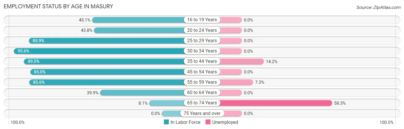 Employment Status by Age in Masury