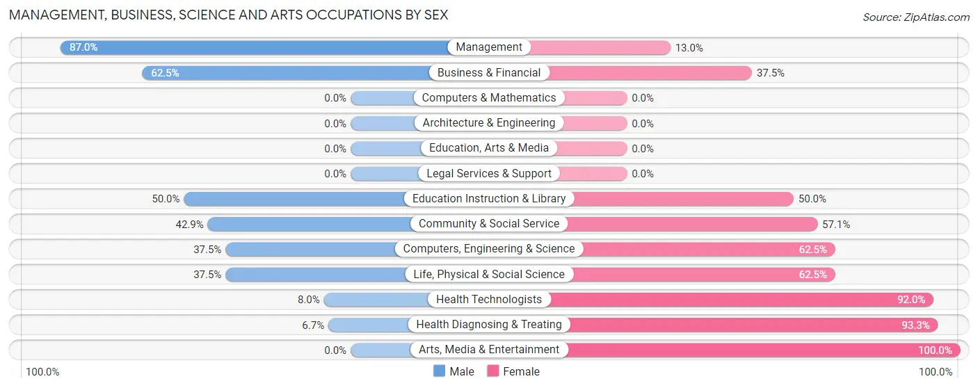 Management, Business, Science and Arts Occupations by Sex in Morral