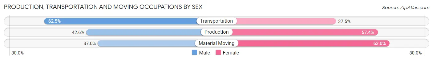Production, Transportation and Moving Occupations by Sex in Mount Victory