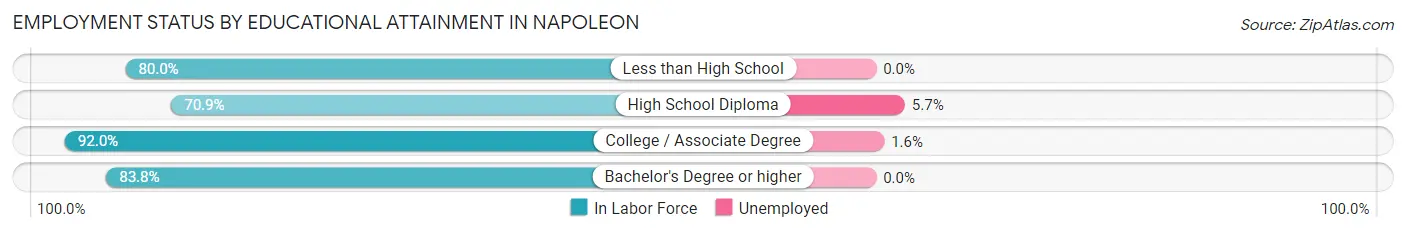 Employment Status by Educational Attainment in Napoleon