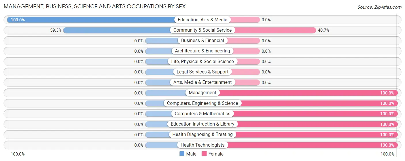 Management, Business, Science and Arts Occupations by Sex in Neffs