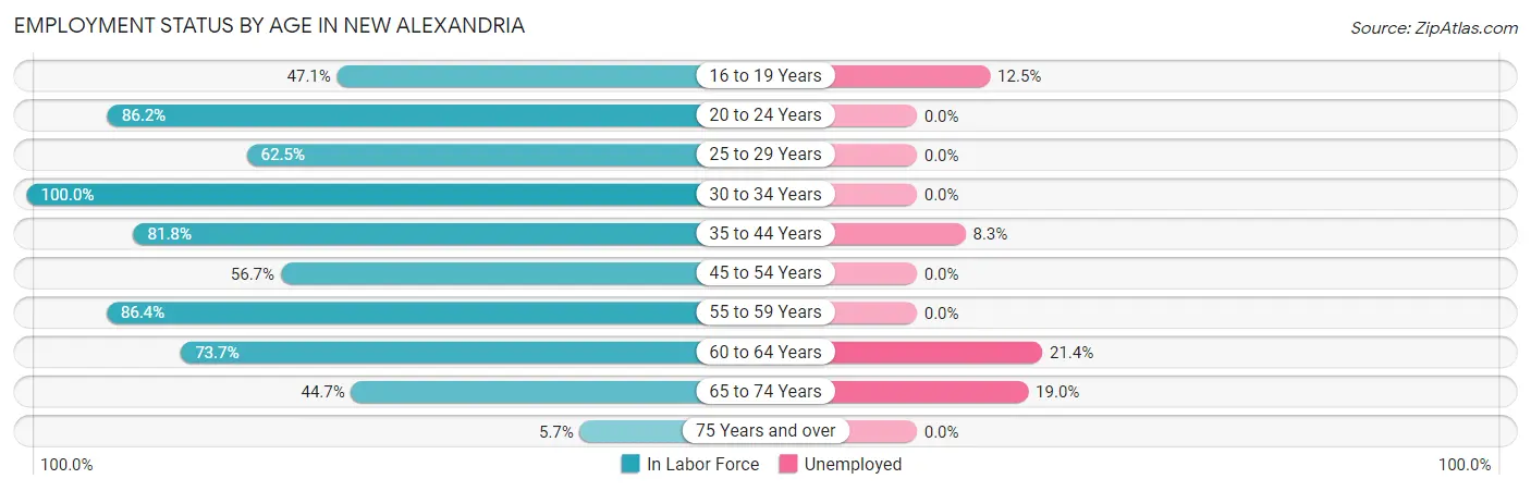 Employment Status by Age in New Alexandria