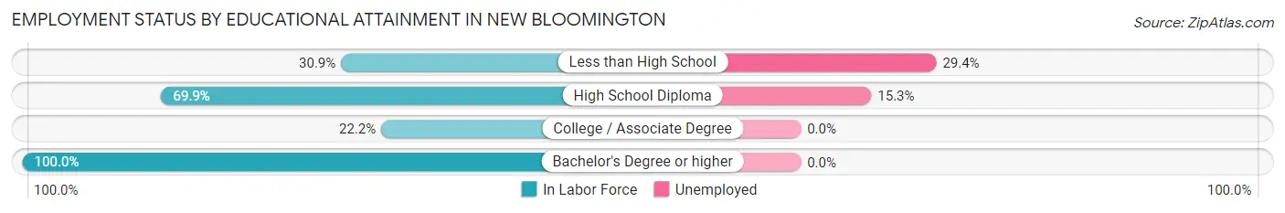 Employment Status by Educational Attainment in New Bloomington