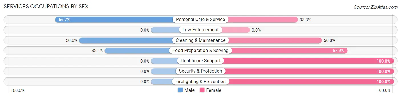 Services Occupations by Sex in New Knoxville