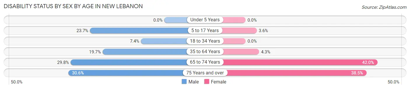 Disability Status by Sex by Age in New Lebanon