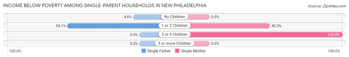 Income Below Poverty Among Single-Parent Households in New Philadelphia