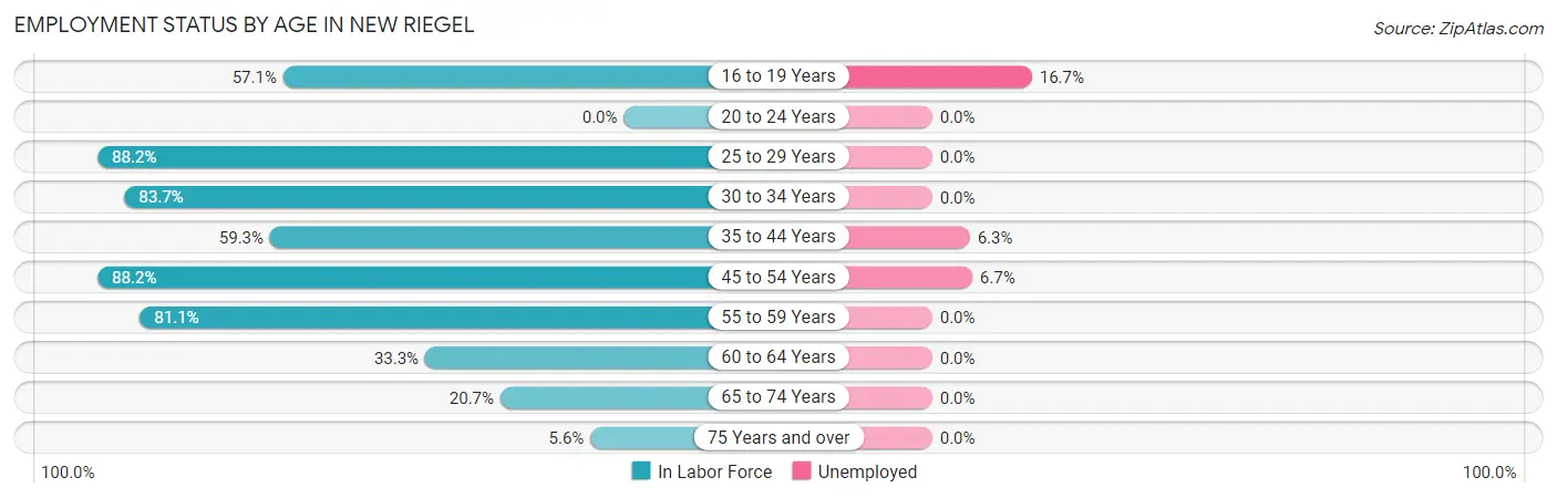 Employment Status by Age in New Riegel