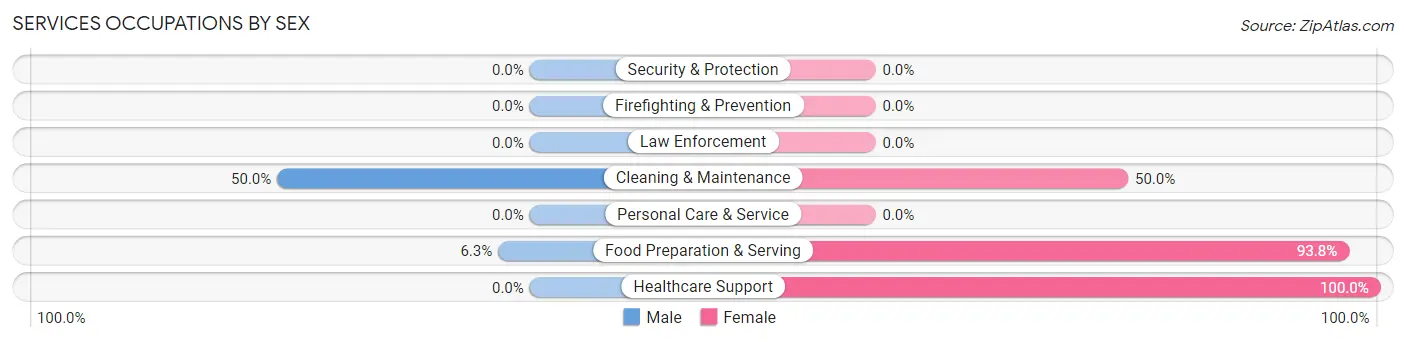 Services Occupations by Sex in New Riegel