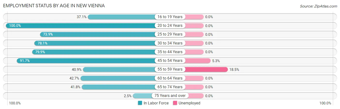 Employment Status by Age in New Vienna
