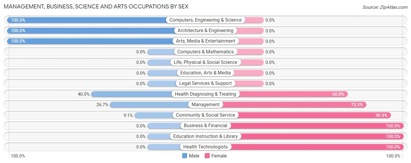 Management, Business, Science and Arts Occupations by Sex in Ney