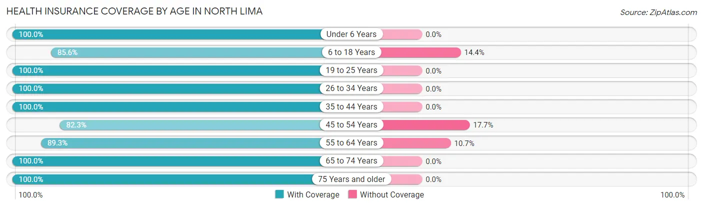 Health Insurance Coverage by Age in North Lima