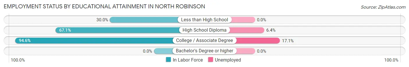 Employment Status by Educational Attainment in North Robinson