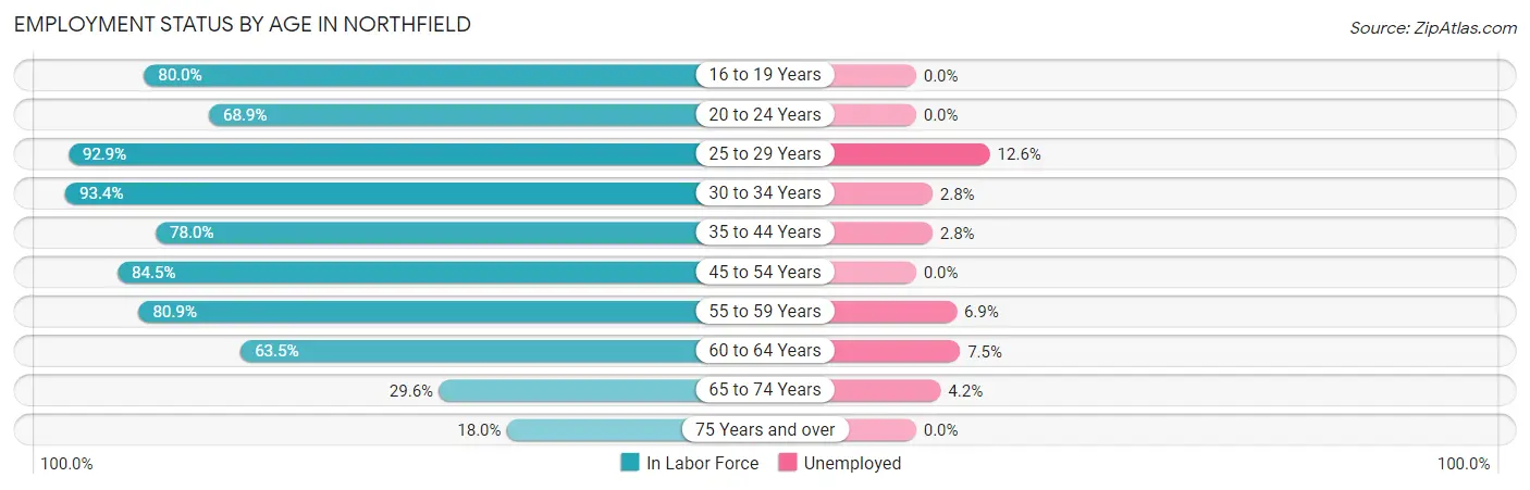 Employment Status by Age in Northfield