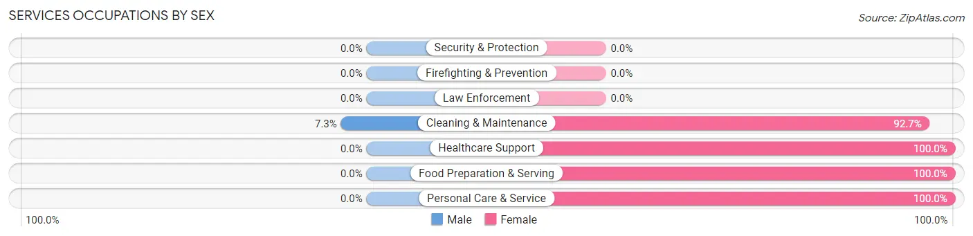 Services Occupations by Sex in Old Washington