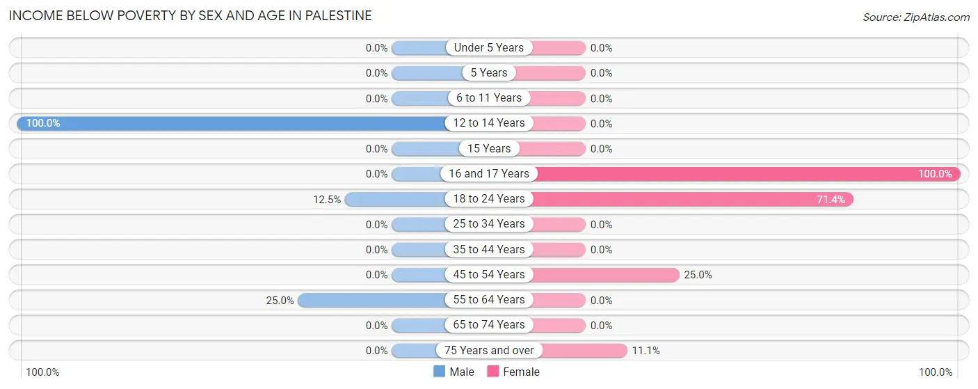 Income Below Poverty by Sex and Age in Palestine