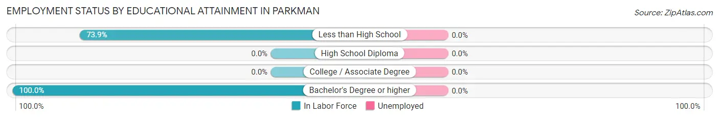 Employment Status by Educational Attainment in Parkman