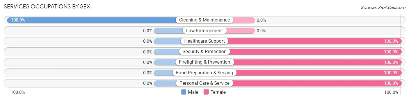 Services Occupations by Sex in Peebles