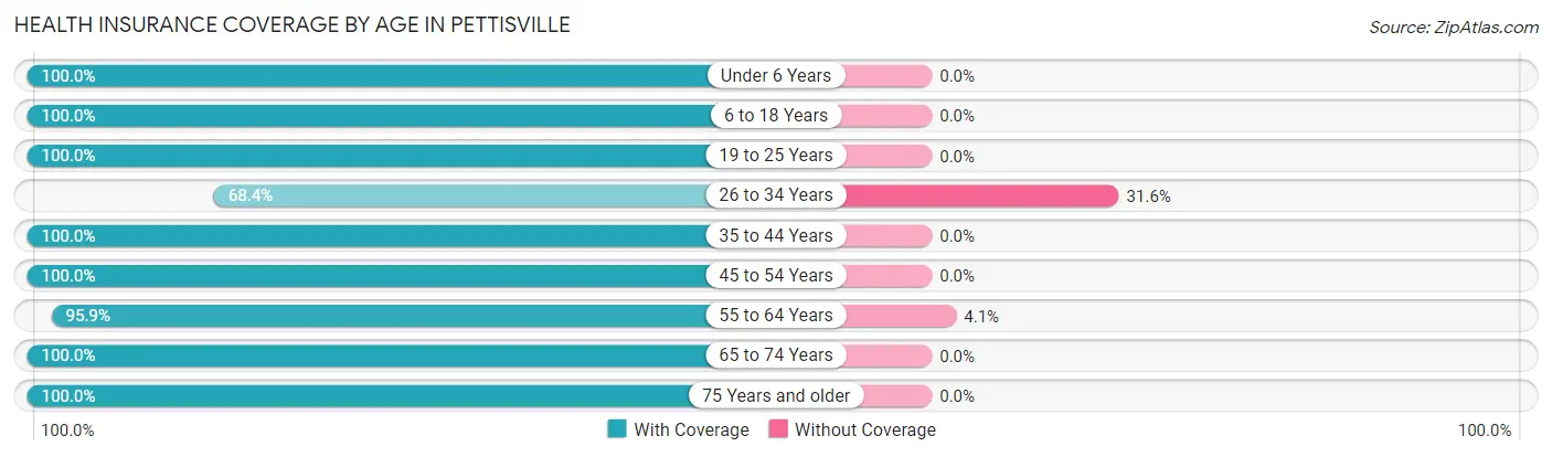 Health Insurance Coverage by Age in Pettisville