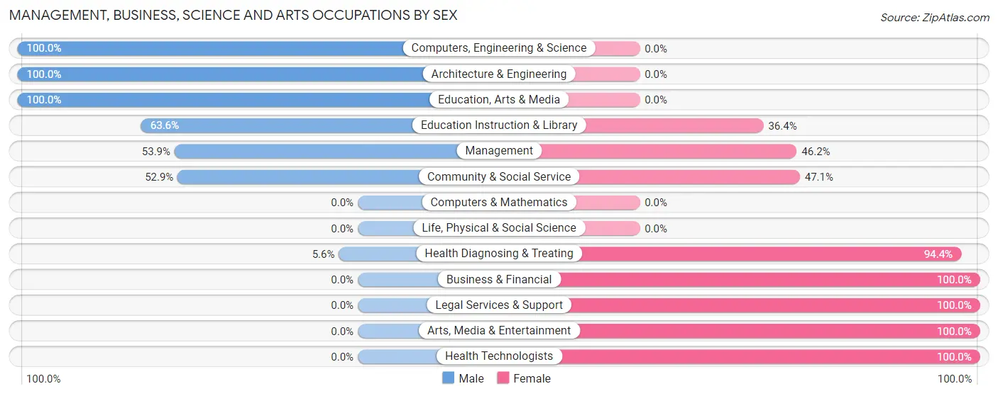 Management, Business, Science and Arts Occupations by Sex in Philo