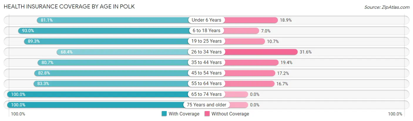 Health Insurance Coverage by Age in Polk