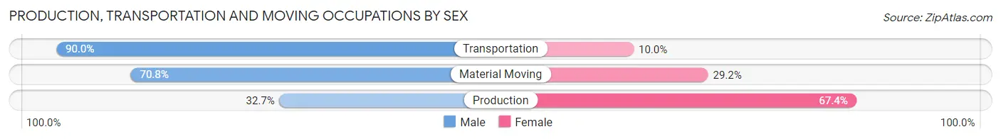 Production, Transportation and Moving Occupations by Sex in Port Washington