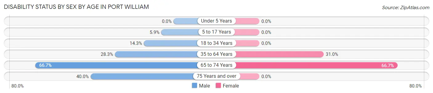 Disability Status by Sex by Age in Port William
