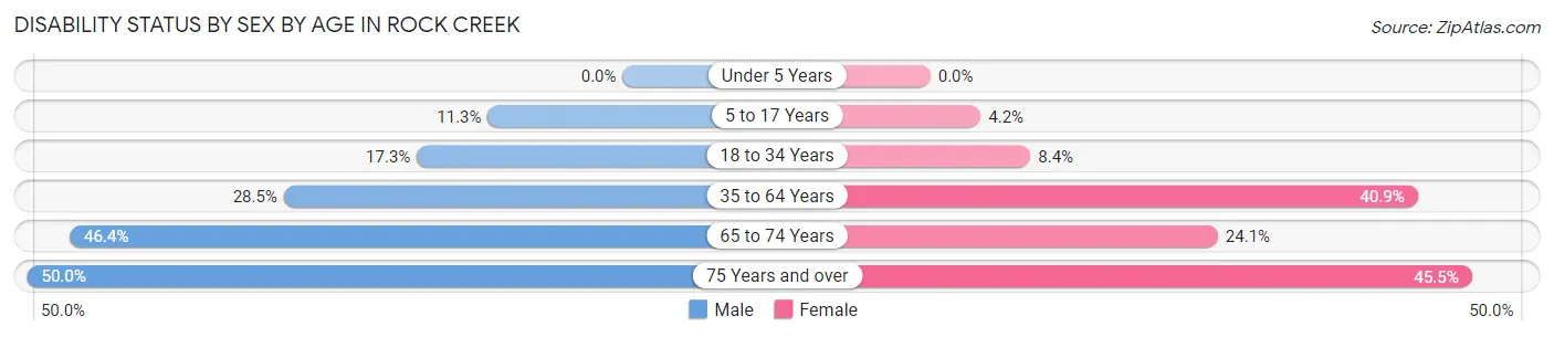 Disability Status by Sex by Age in Rock Creek