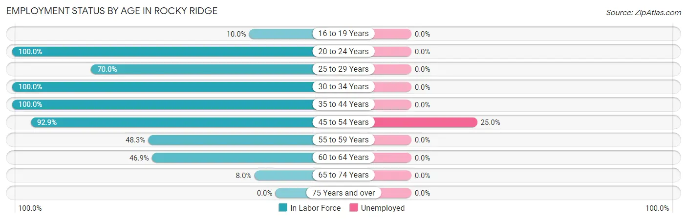 Employment Status by Age in Rocky Ridge