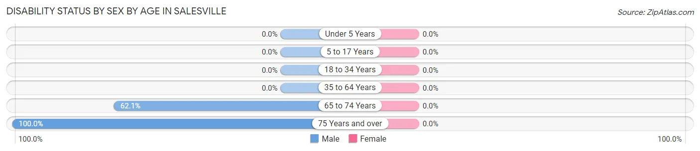 Disability Status by Sex by Age in Salesville