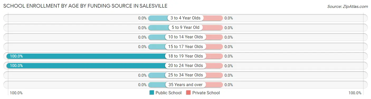 School Enrollment by Age by Funding Source in Salesville
