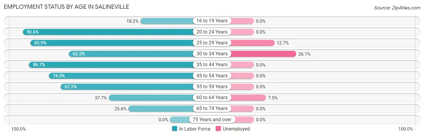 Employment Status by Age in Salineville