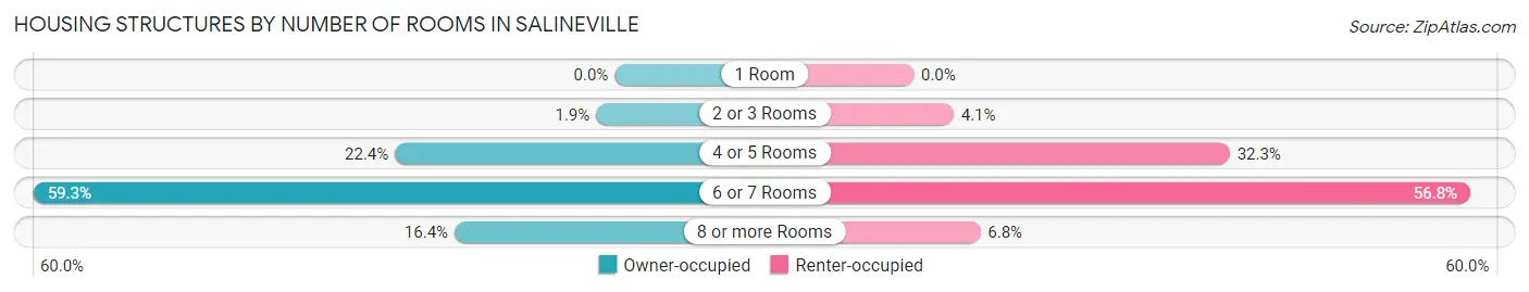 Housing Structures by Number of Rooms in Salineville