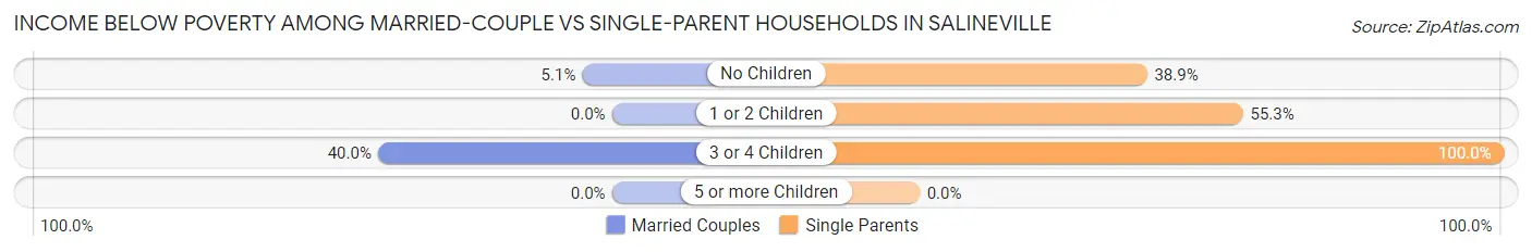 Income Below Poverty Among Married-Couple vs Single-Parent Households in Salineville