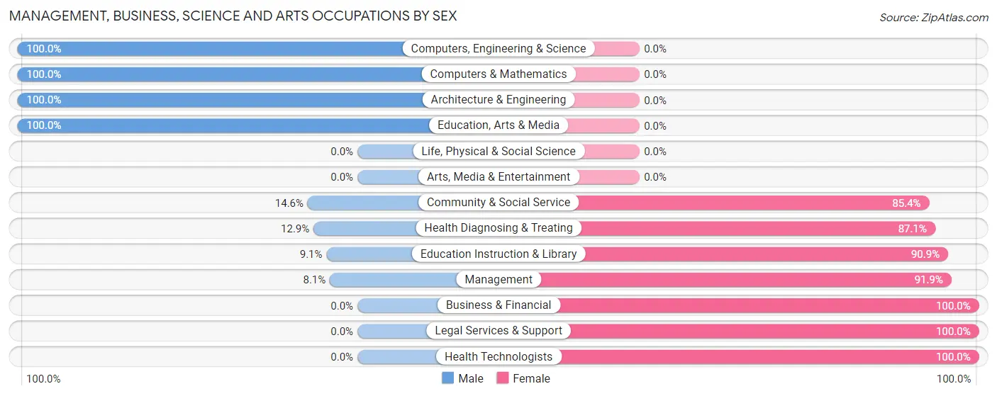 Management, Business, Science and Arts Occupations by Sex in Salineville