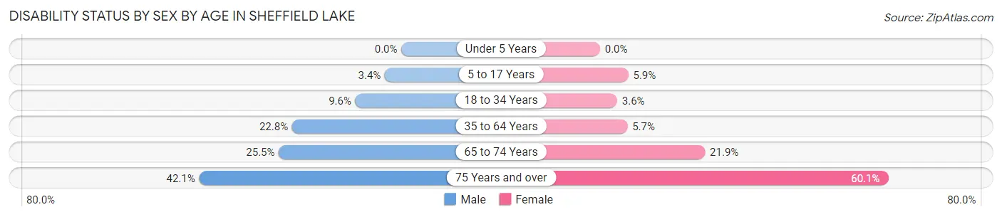 Disability Status by Sex by Age in Sheffield Lake