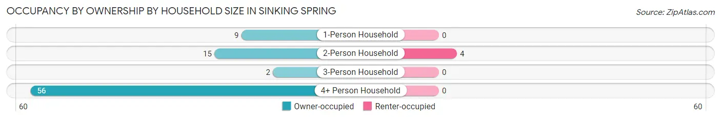 Occupancy by Ownership by Household Size in Sinking Spring