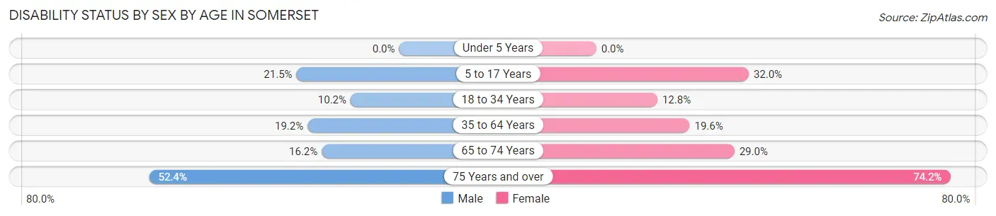 Disability Status by Sex by Age in Somerset