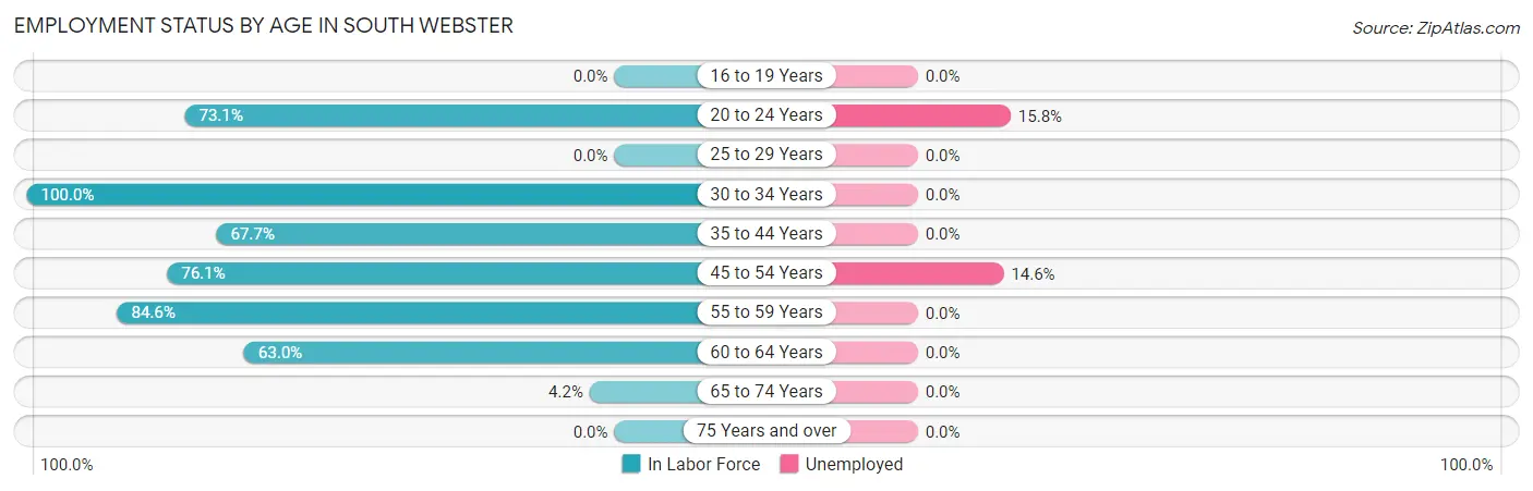 Employment Status by Age in South Webster