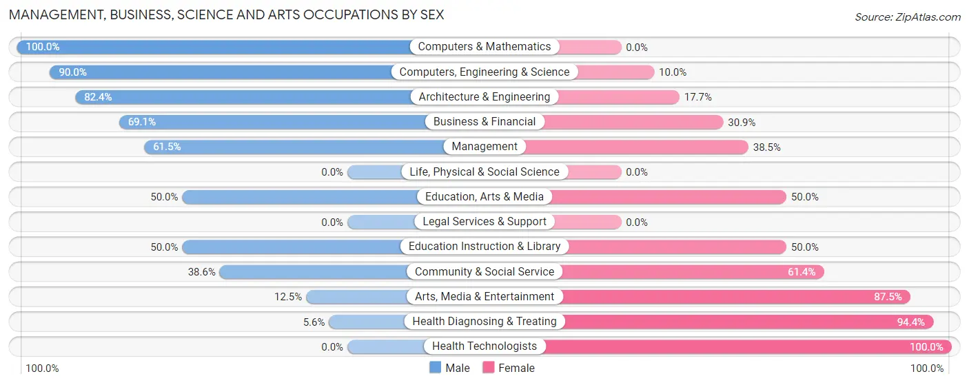 Management, Business, Science and Arts Occupations by Sex in Strasburg