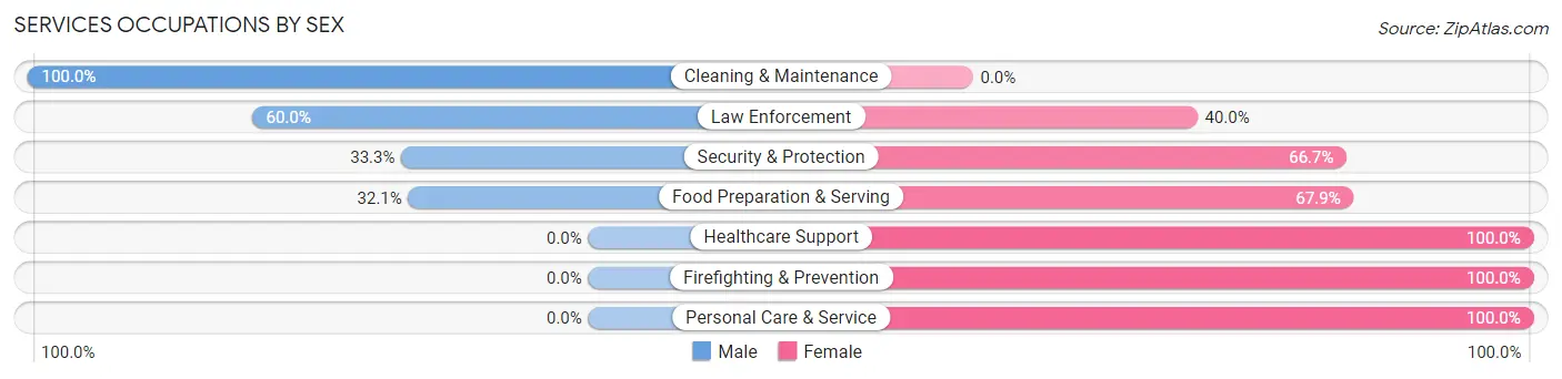 Services Occupations by Sex in Strasburg