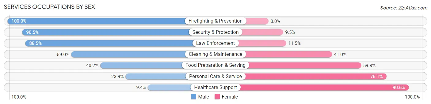 Services Occupations by Sex in Struthers
