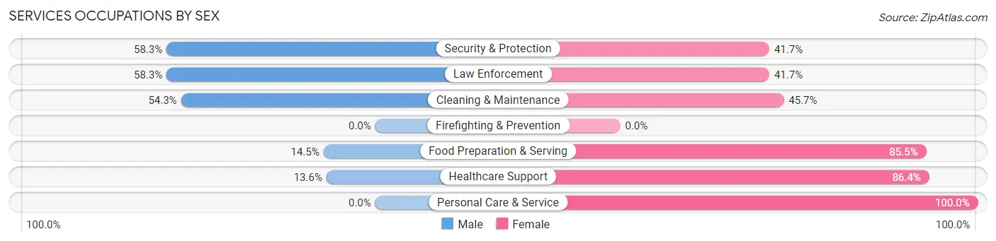 Services Occupations by Sex in Stryker