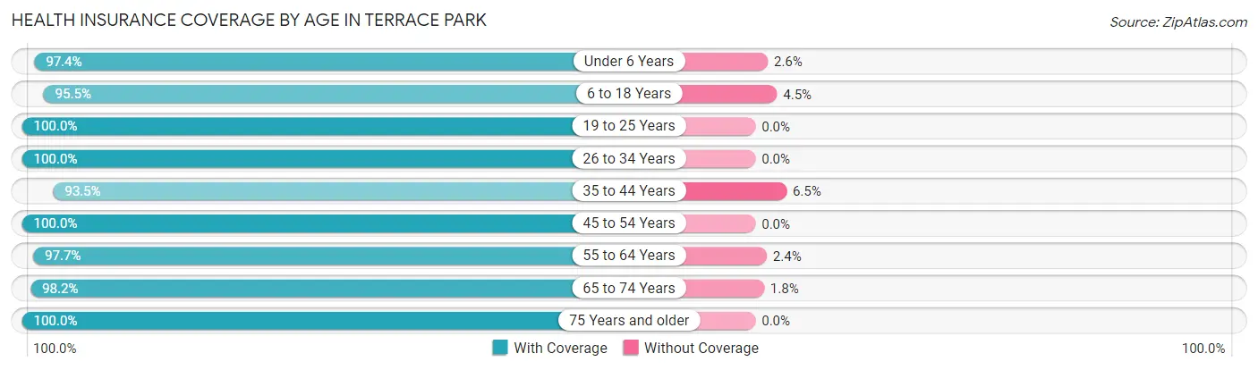 Health Insurance Coverage by Age in Terrace Park