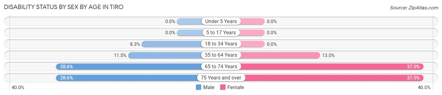 Disability Status by Sex by Age in Tiro