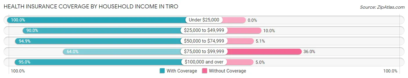 Health Insurance Coverage by Household Income in Tiro