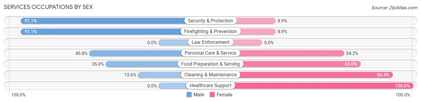 Services Occupations by Sex in Versailles
