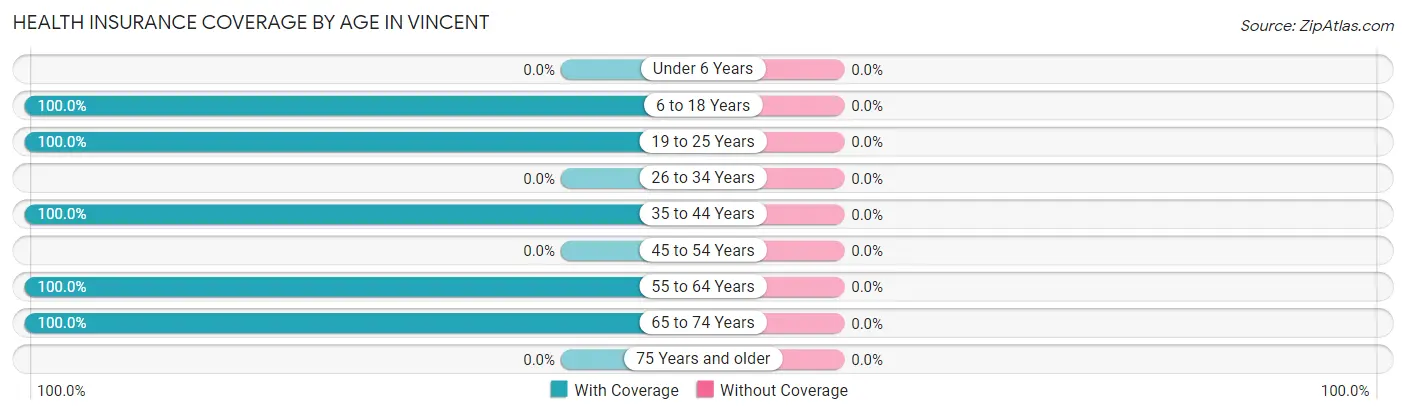 Health Insurance Coverage by Age in Vincent